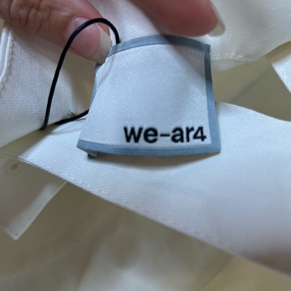 WE-AR4 Creamy White Apron Overalls with Button Details Sz XS NWT - Picture 9 of 12